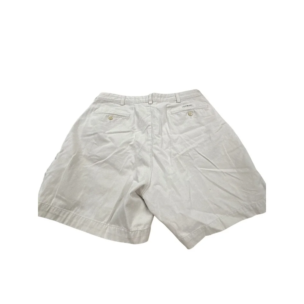 Vintage Polo Ralph Lauren Mens Pleated Chino Shorts Stone Beige Sz 35 6